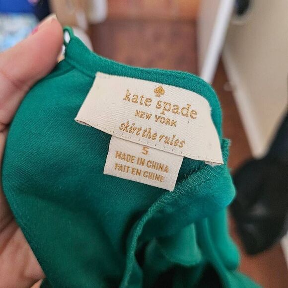 Kate Spade Emerald Green Flutter Blouse - Picture 8 of 8